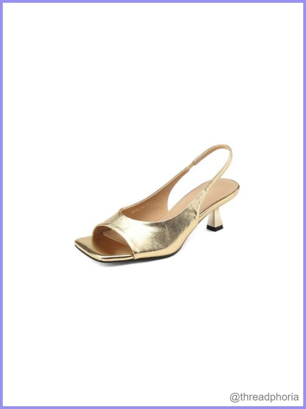 Women's Leather Open Toe Kitten Heels Slingback Sandals Comfortable Square Toe